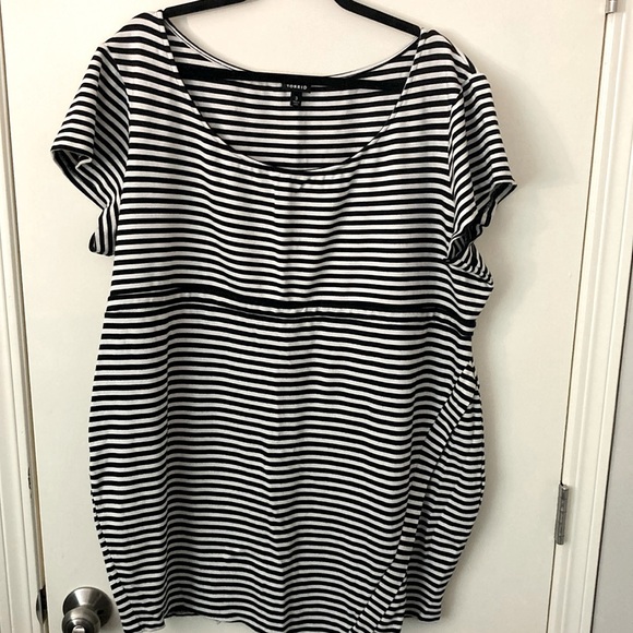 Torrid plus size black & white horizontal striped bodycon dress size 3x (22/24W) - Picture 2 of 5